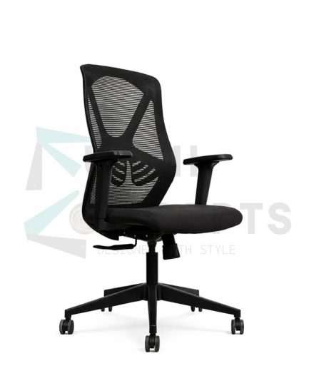 Furniconcepts Yaris MB Medium Back Chair | Office Seating, Task Chair | Medium Back Mesh, Lumbar Support, Adjustable Height, Swivel Base