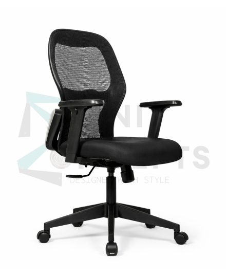 FurniConcepts Saturn MB Medium Back Chair | Contemporary Office Seating, Task Chair | Sculpted Backrest, Swivel Function, Height Adjustable