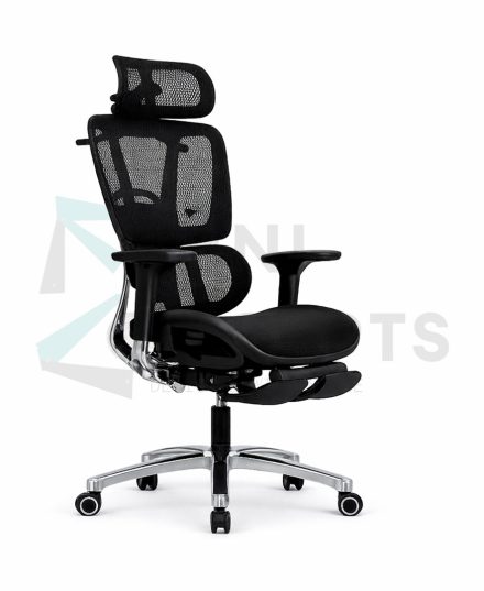 Furniconcepts Ergoman High Back Chair | Advanced Ergonomic Office Seating, Executive/Manager Chair | Full Mesh Design, Multi-Adjustable Features, Lumbar Support, Headrest